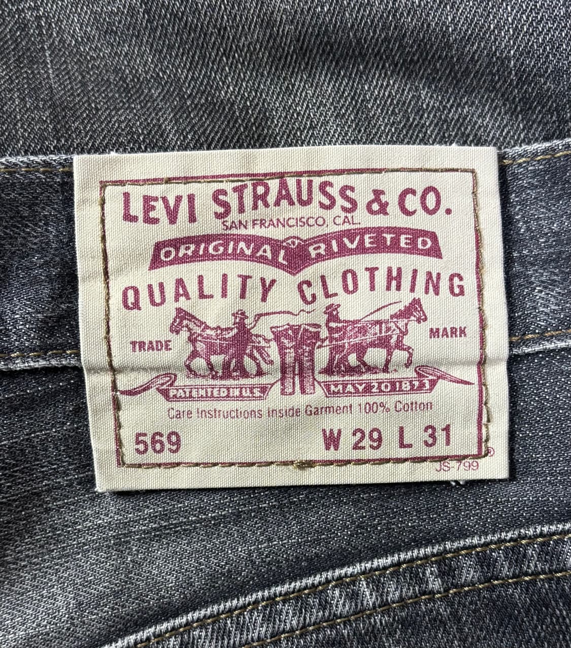 (29,30)90s 리바이스 569 흑청 데님팬츠 빈티지 상품이미지7