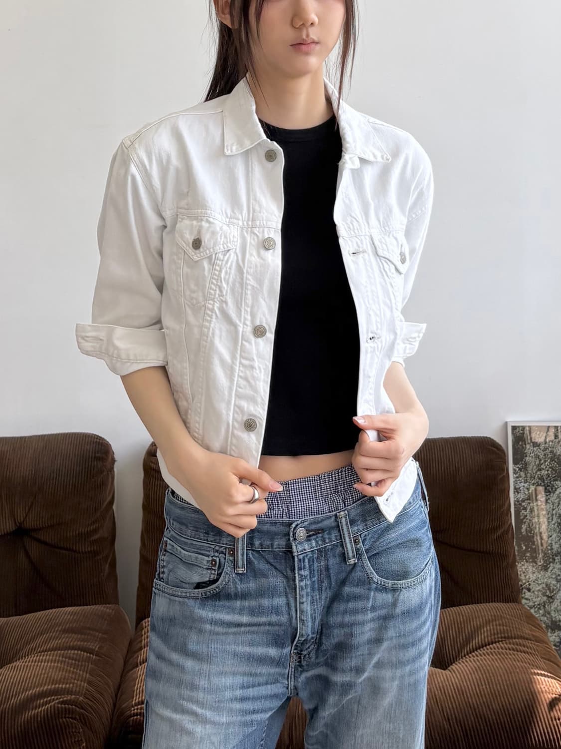 DENIM&SUPPLY RALPH LAUREN 화이트 트러커 데님 자켓 상품이미지3