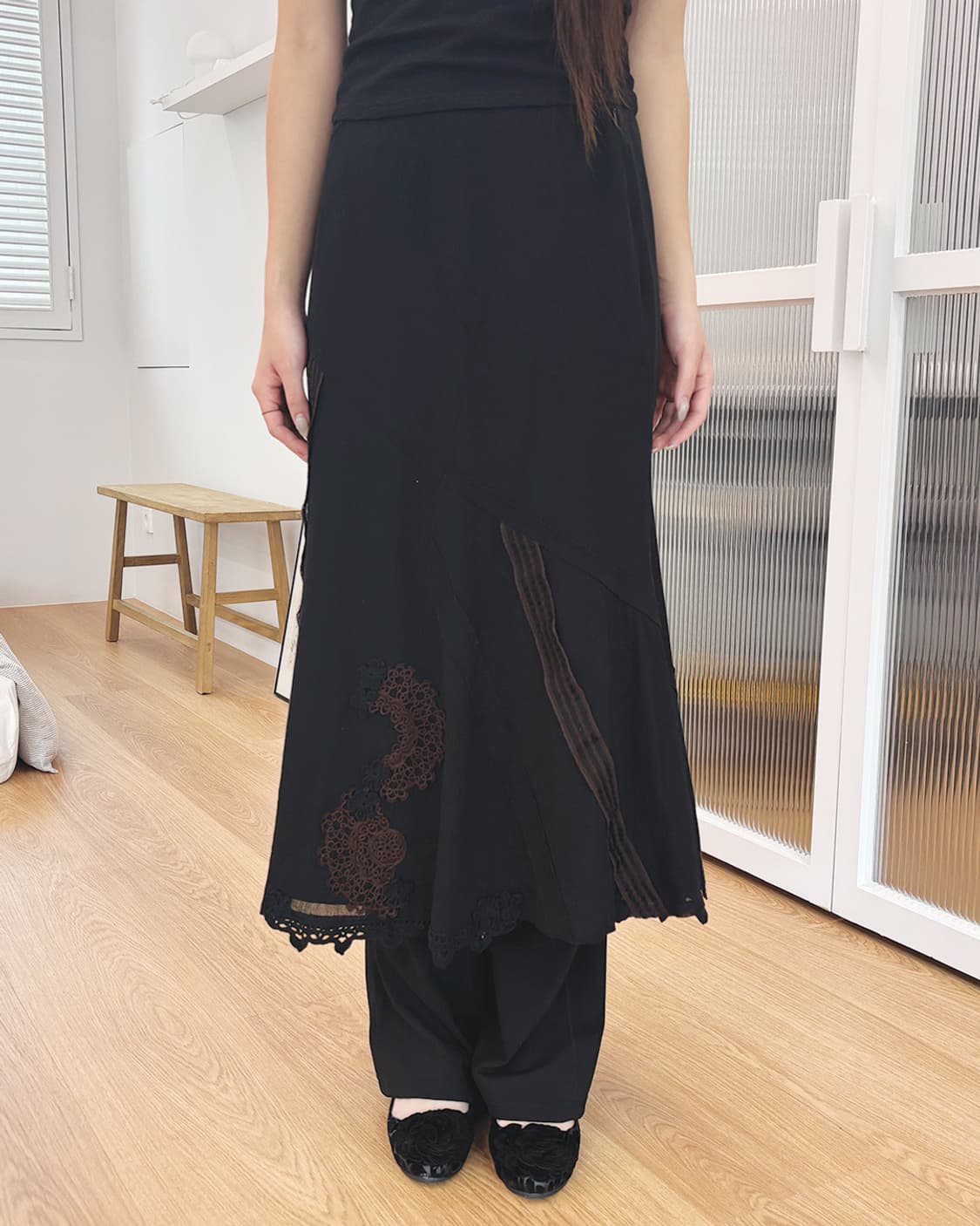 vintage appliquer mermaid long skirt 상품이미지7