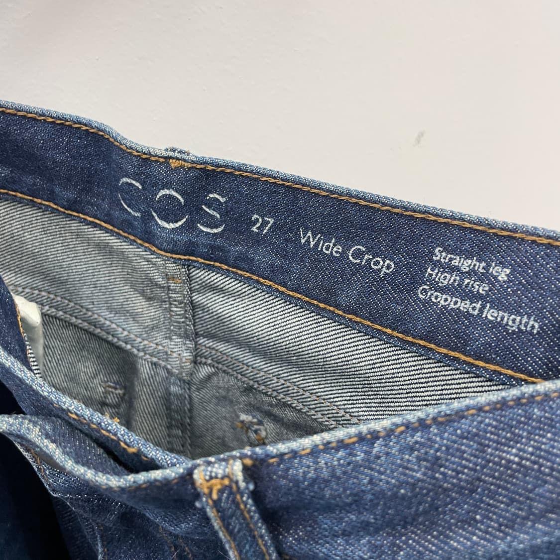 COS 코스 와이드 크롭 하이라이즈 진청 데님 팬츠 상품이미지4