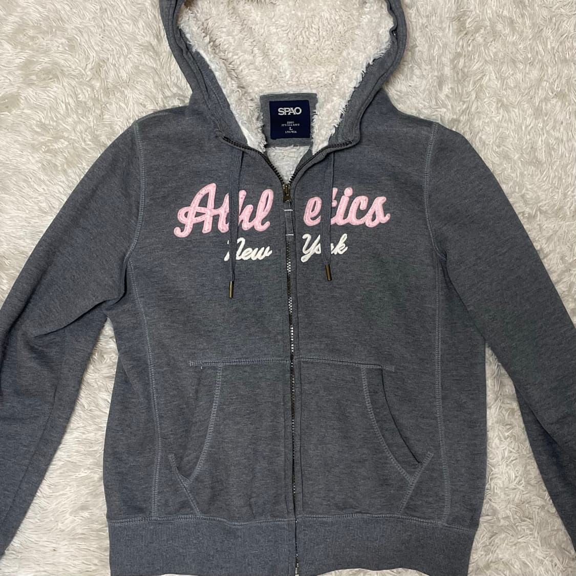 스파오 울프죠 후드집업 그레이 솜빈티지 진리빈티지 stc빈티지 상품이미지2