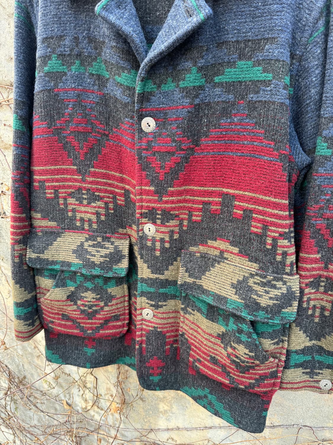90s 울리치 빈티지 usa 나바호 문양 울 웨스턴 코트 m 상품이미지3
