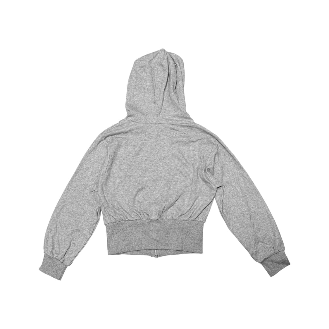 Ribbed cropped hooded zip-up_Gray 상품이미지2