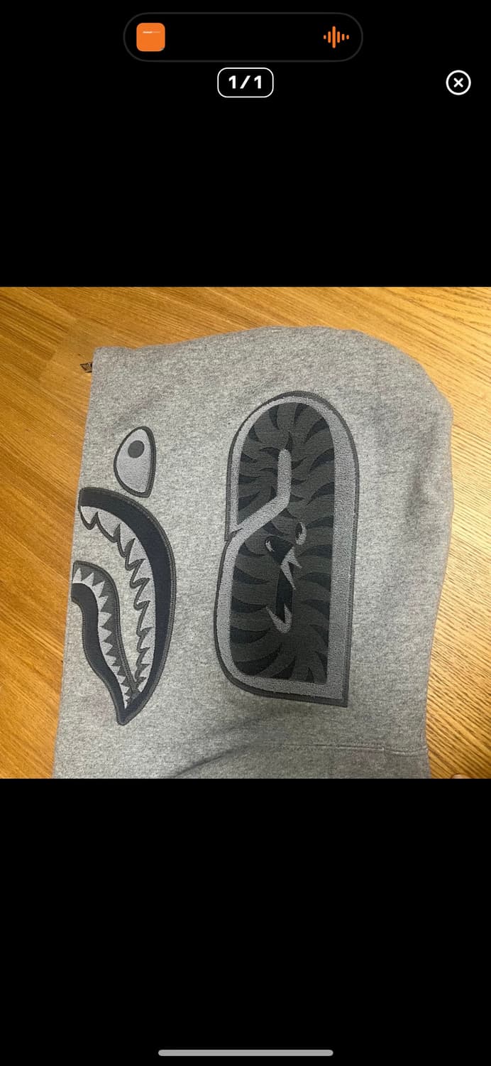 베이프 헤드 원 포인트 후드집업 그레이 XL 상품이미지4