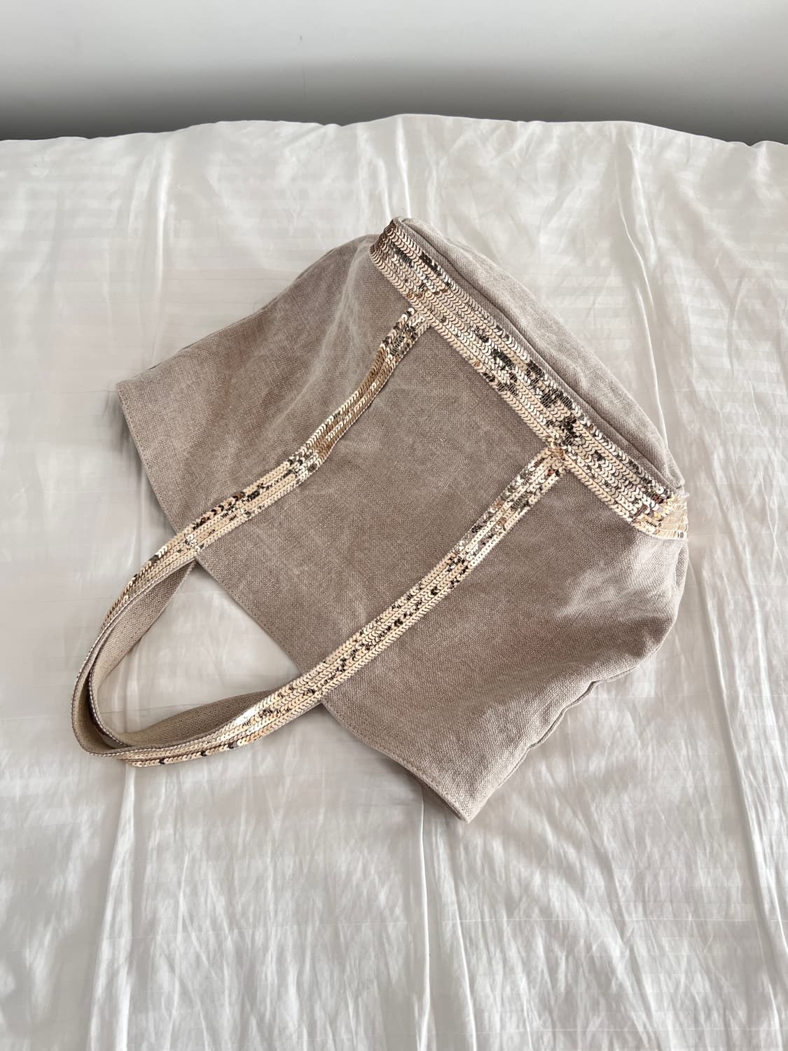 바네사브루노 베이지 리넨 M 카바스백 상품이미지3