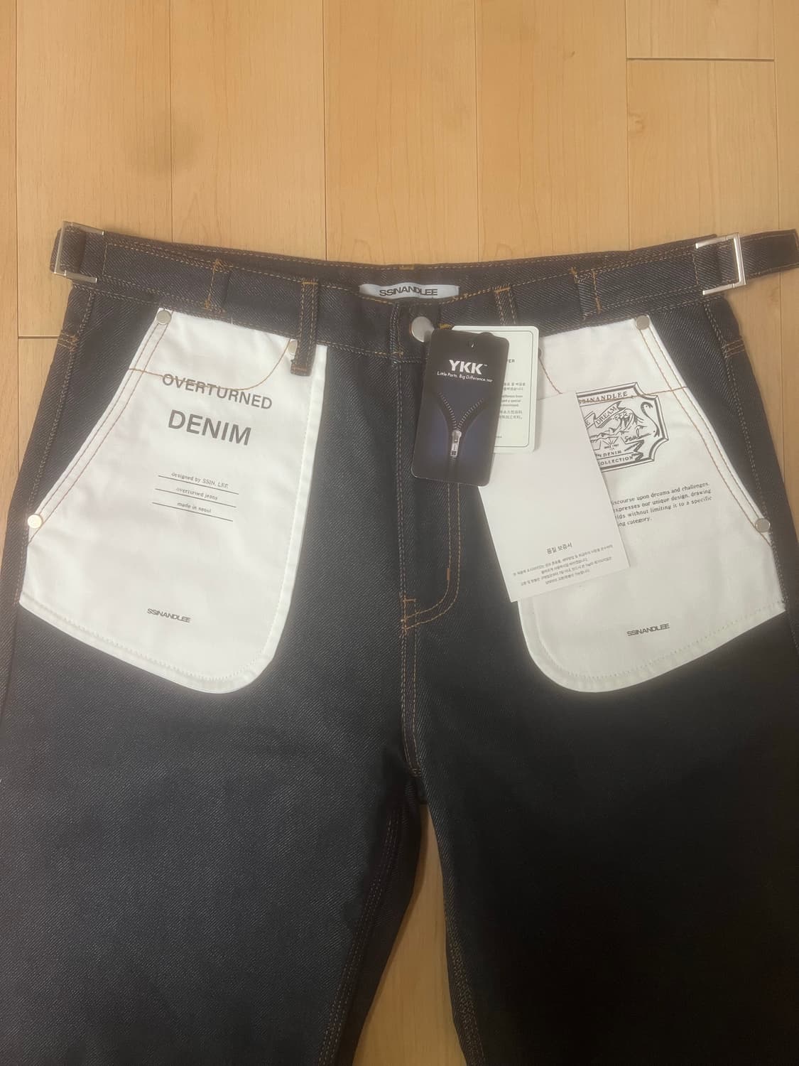 신앤리 오버턴드 포켓 생지 데님 팬츠 인디고 상품이미지4