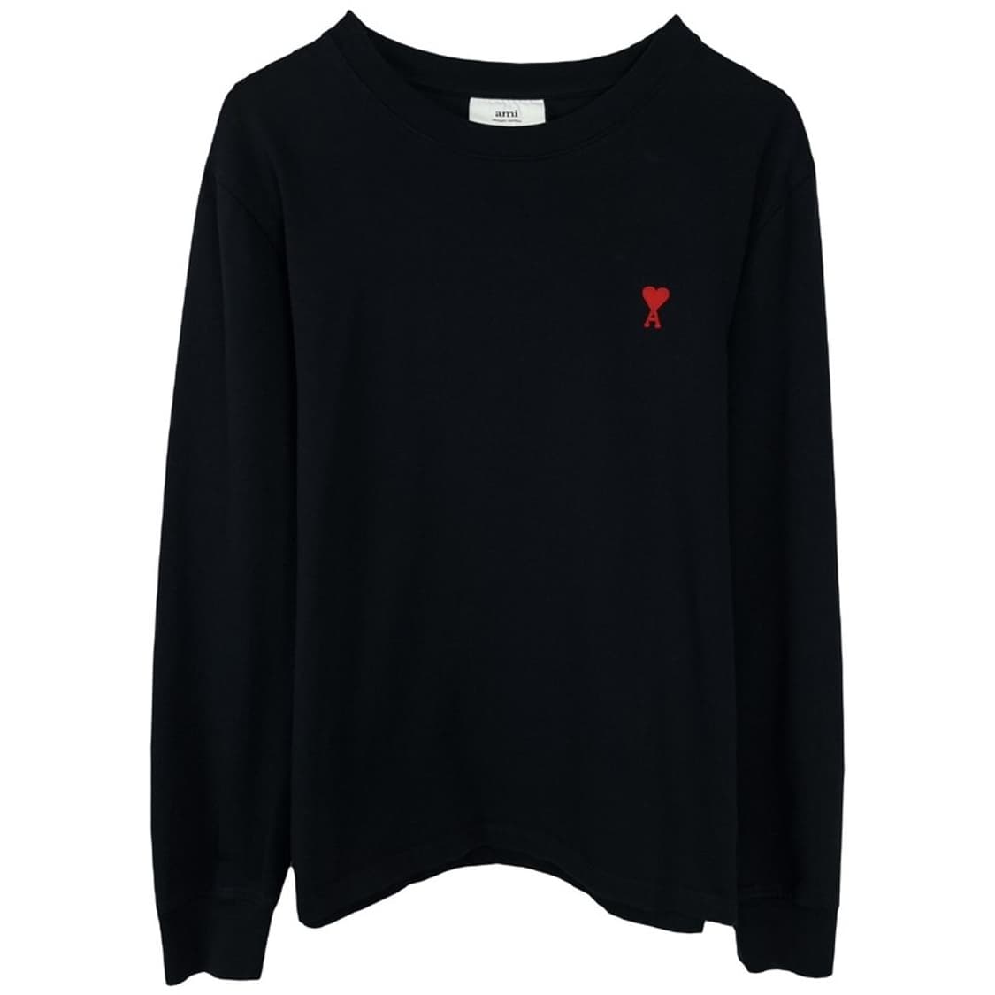 [아미] 21 F/W 스몰 하트 로고 롱슬리브 긴팔티 블랙 P01048 상품이미지2