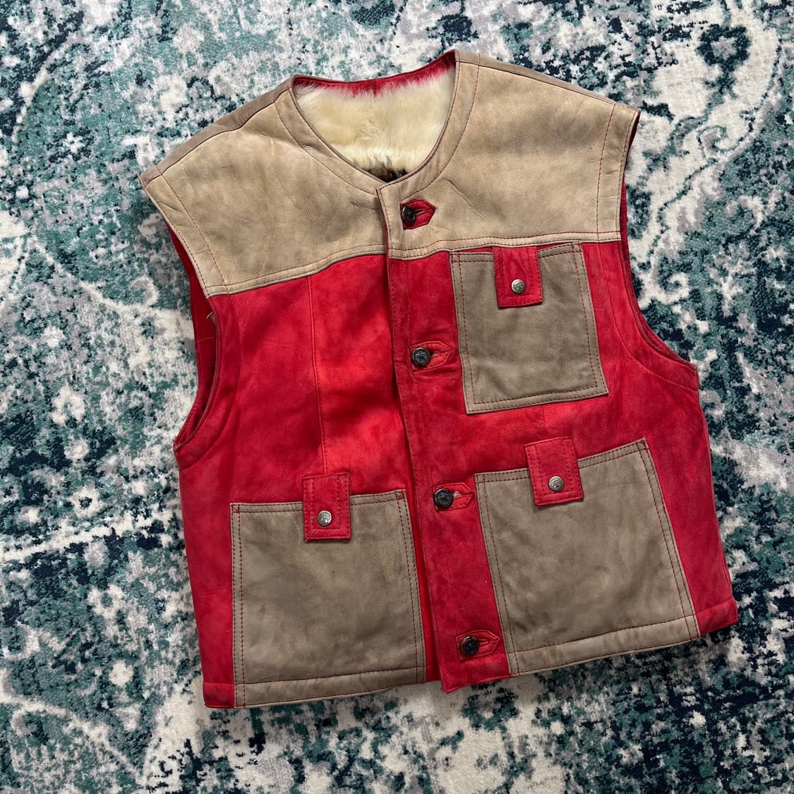 European Front Line 퍼 가죽 스웨이드 웨스턴 베스트(L) 상품이미지1