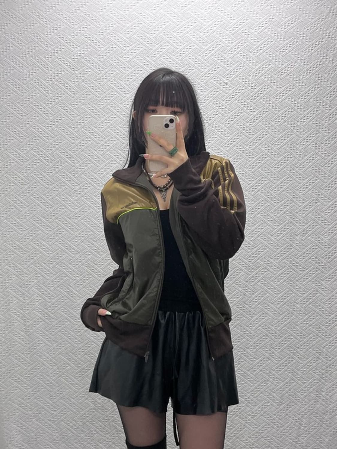 아디다스 Y2K 올드스쿨 팹믹스 카키초코 바람막이 자켓 95 C09332 상품이미지2