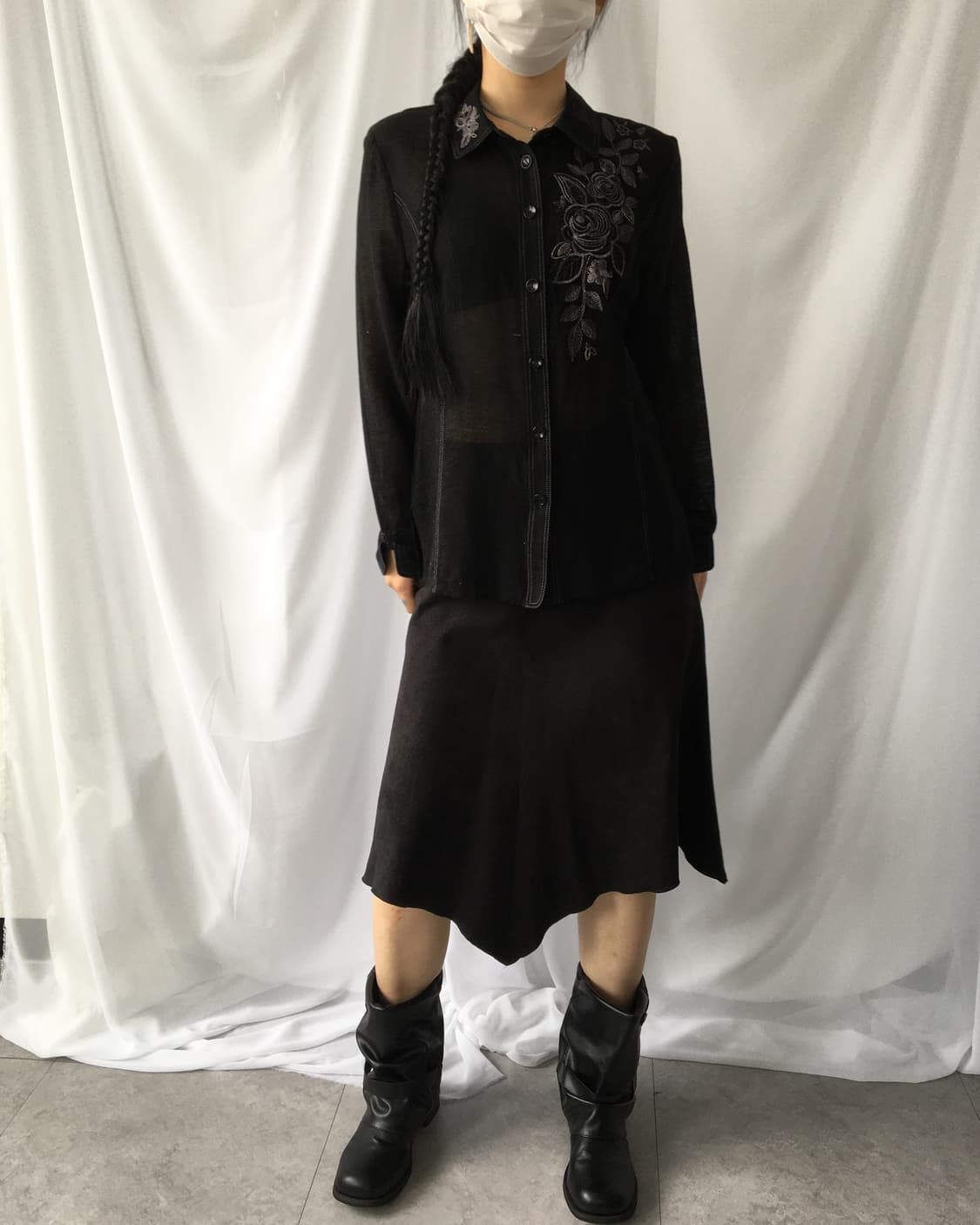 Unbalanced suede skirt 상품이미지5