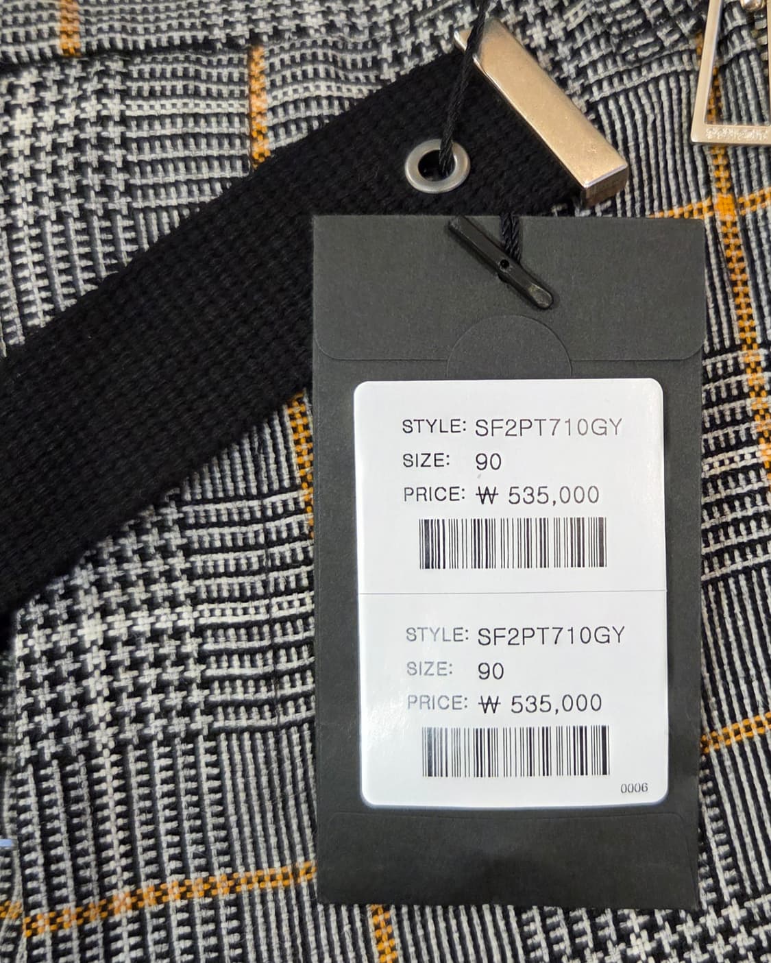 송지오 남성 체크 바지 90사이즈. 새상품 상품이미지7