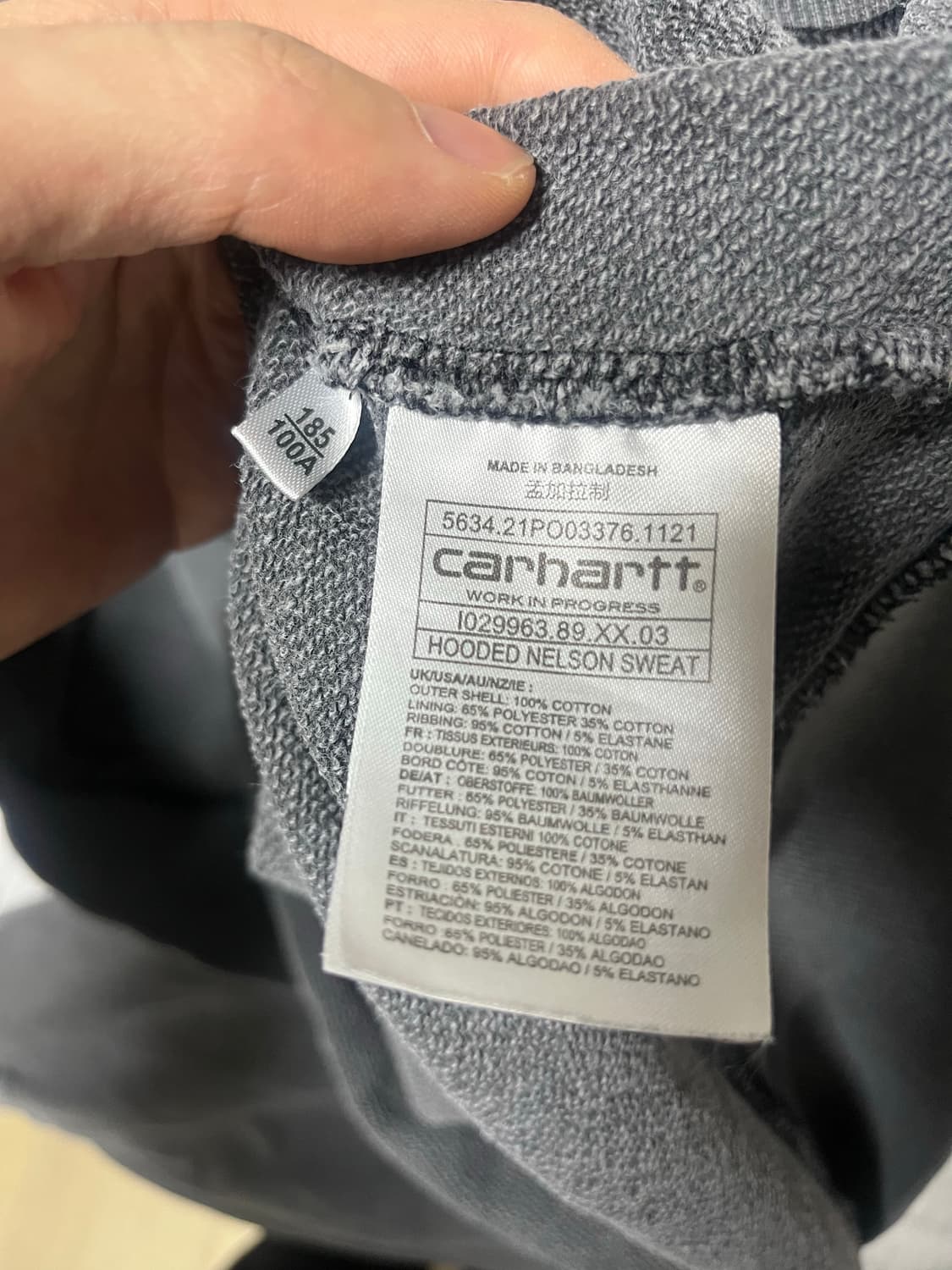 칼하트 wip 넬슨 피그먼트 후드티 XL 상품이미지6
