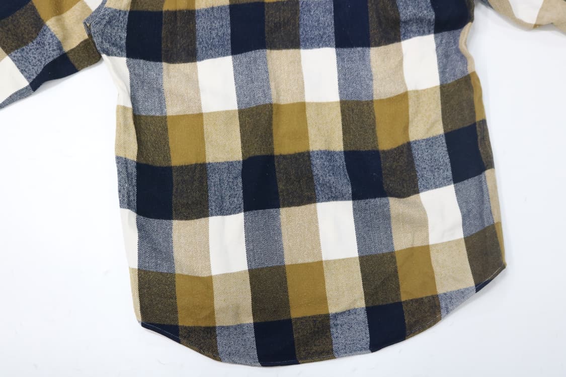 TIMEBELL 타임벨 빈티지 머스타드 네이비 체크 셔츠 (M) 상품이미지9