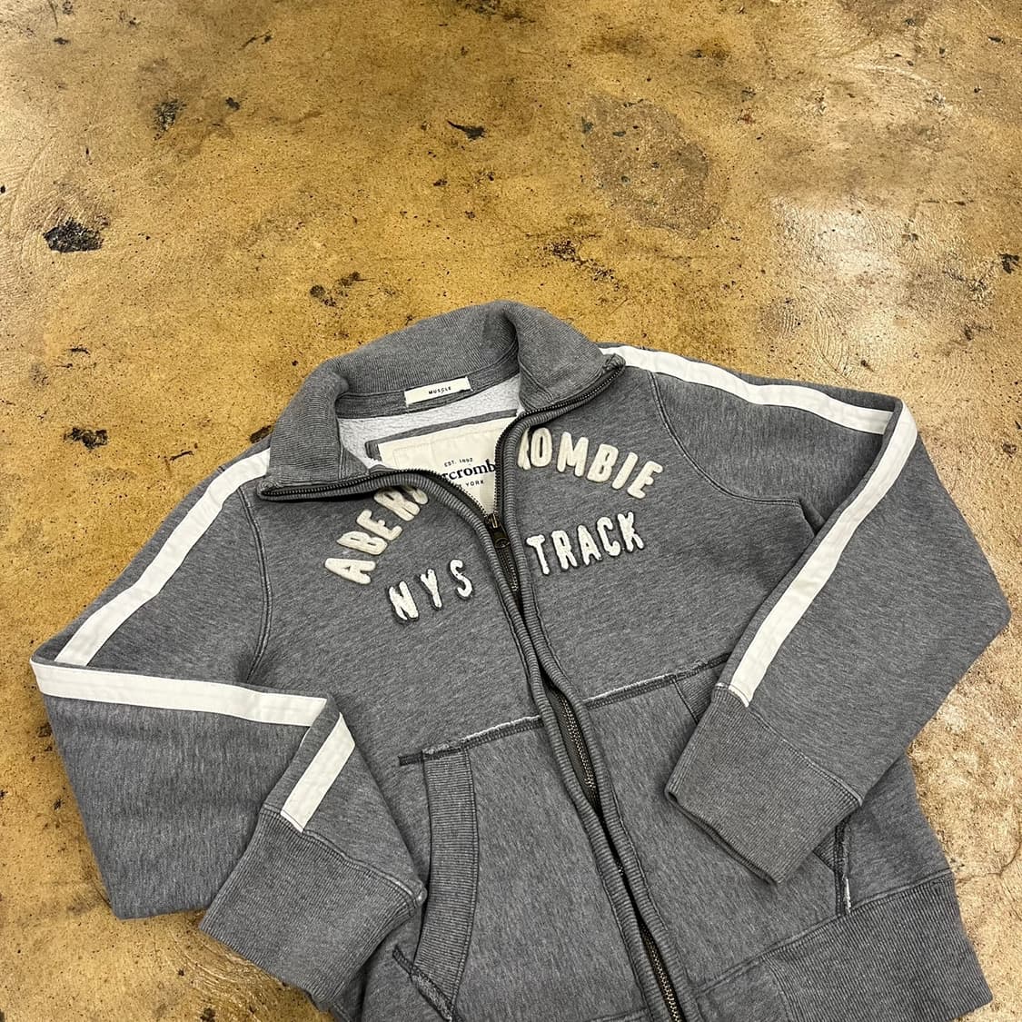 아베크롬비 그레이 트랙탑 면 코튼 집업  상품이미지1