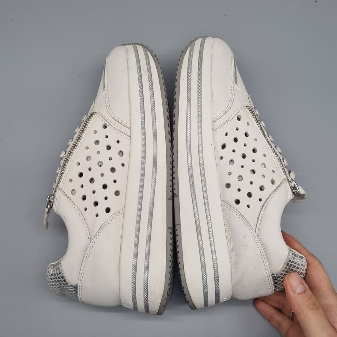 제옥스 켄시 레더 여성스니커즈245 굽5 상품이미지5