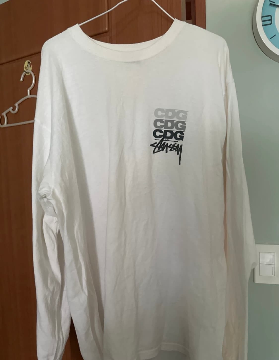 스투시 CDG 롱슬리브 아이보리 화이트 XL 상품이미지3