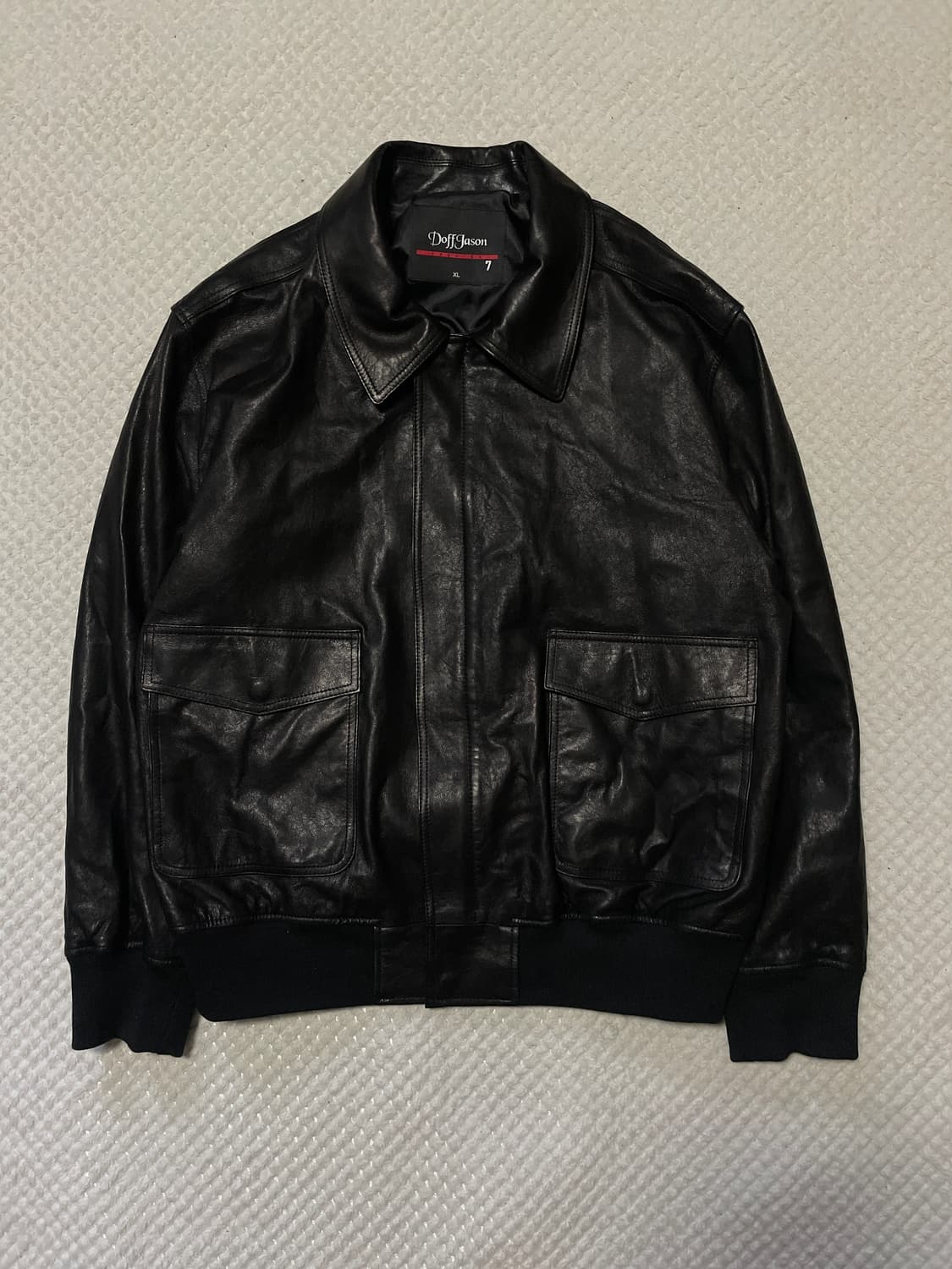 도프제이슨 프리미엄 배지터블 클래식 A-2 레더 자켓 블랙 상품이미지2