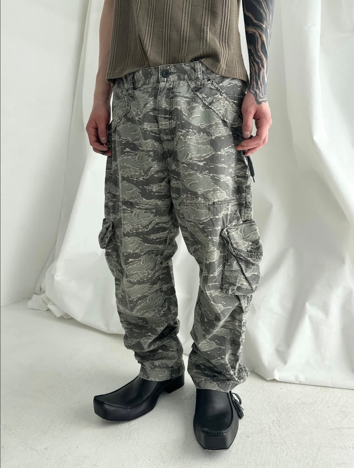 파이널 홈 립스탑 카모 와이드 팬츠 상품이미지9