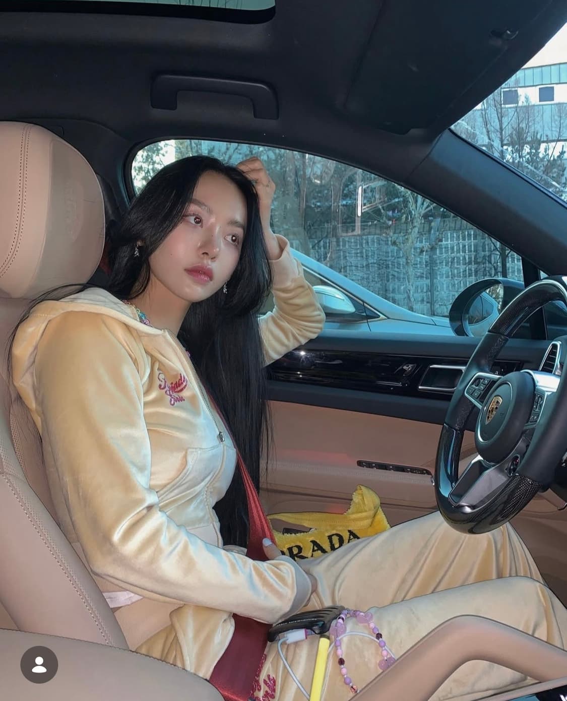 페일제이드 벨로아 y2k 벨벳 트레이닝 셋업 - 골드베이지 상품이미지3