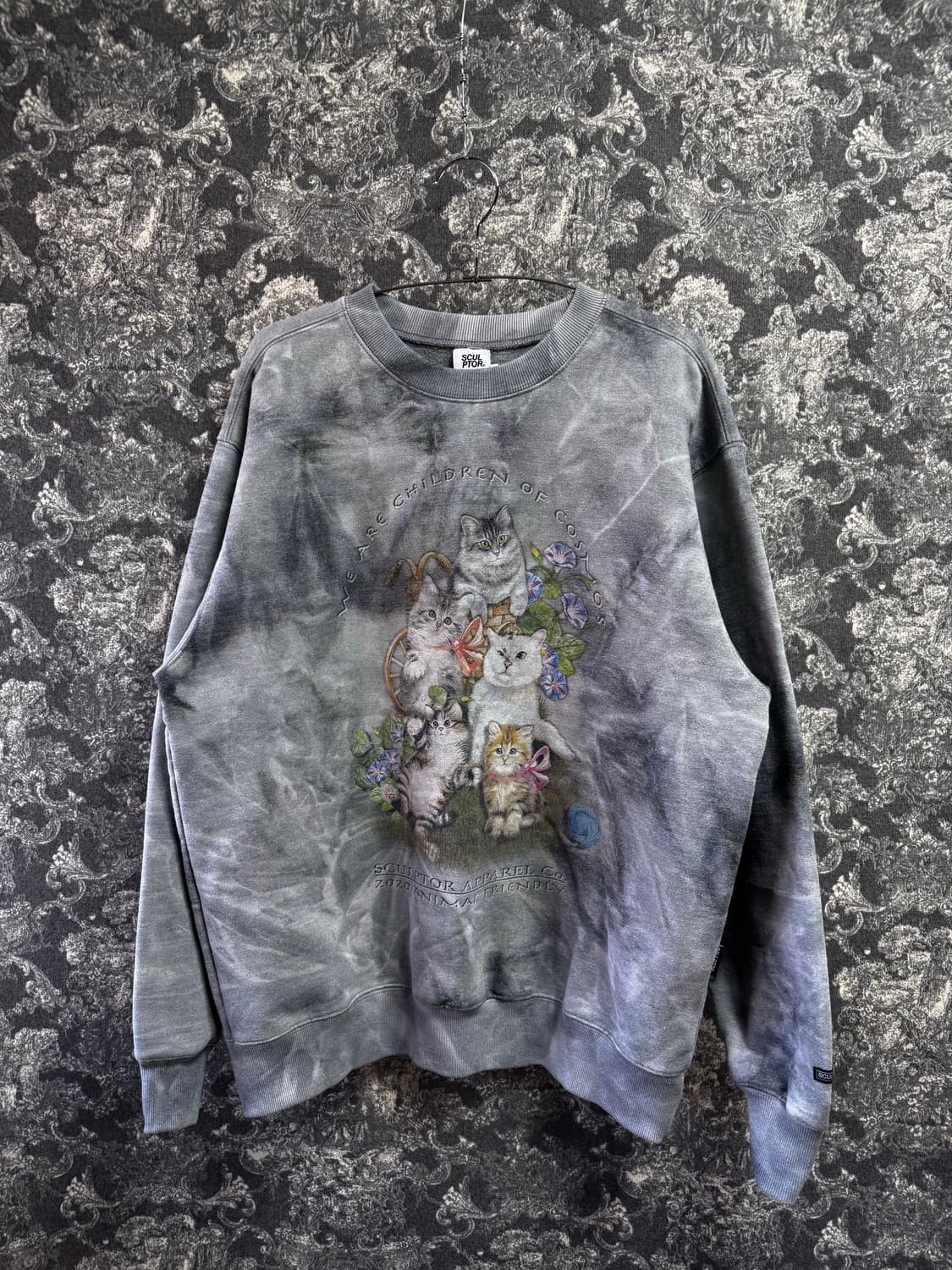 sculptor 고양이 프린팅 맨투맨 타이다이 상품이미지2