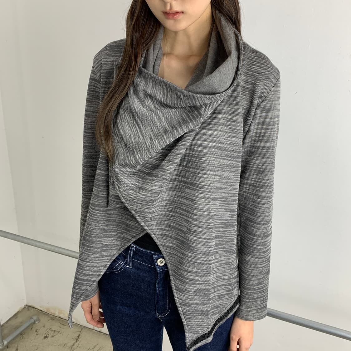 토네이도 마트 드레이프넥 후드 가디건 상품이미지4