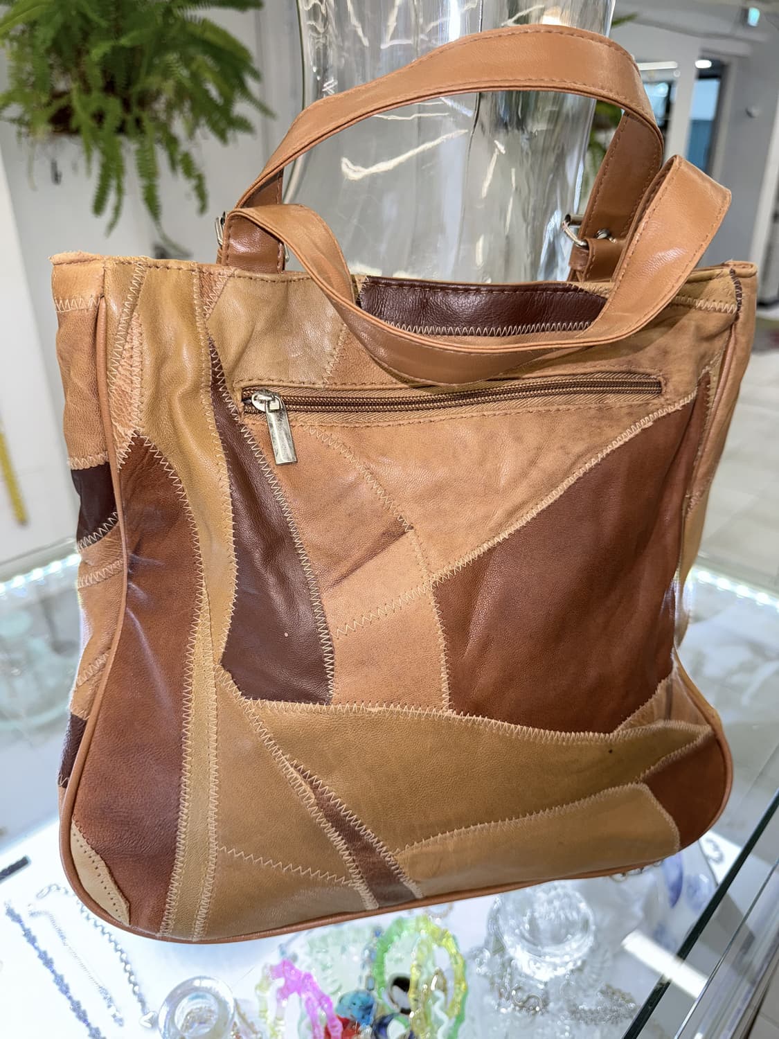 leather patch work bag 상품이미지4