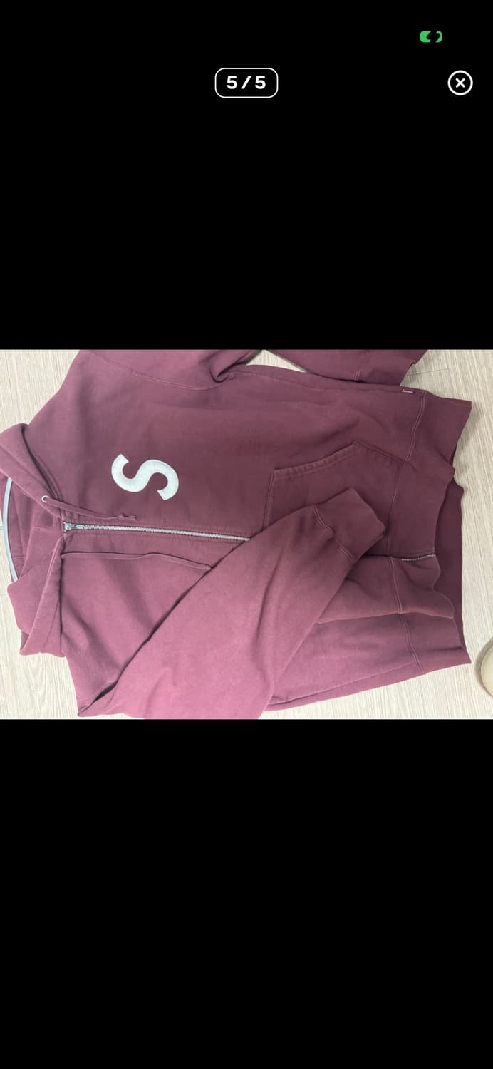 슈프림 S로고 후드집업 마룬 L 상품이미지2