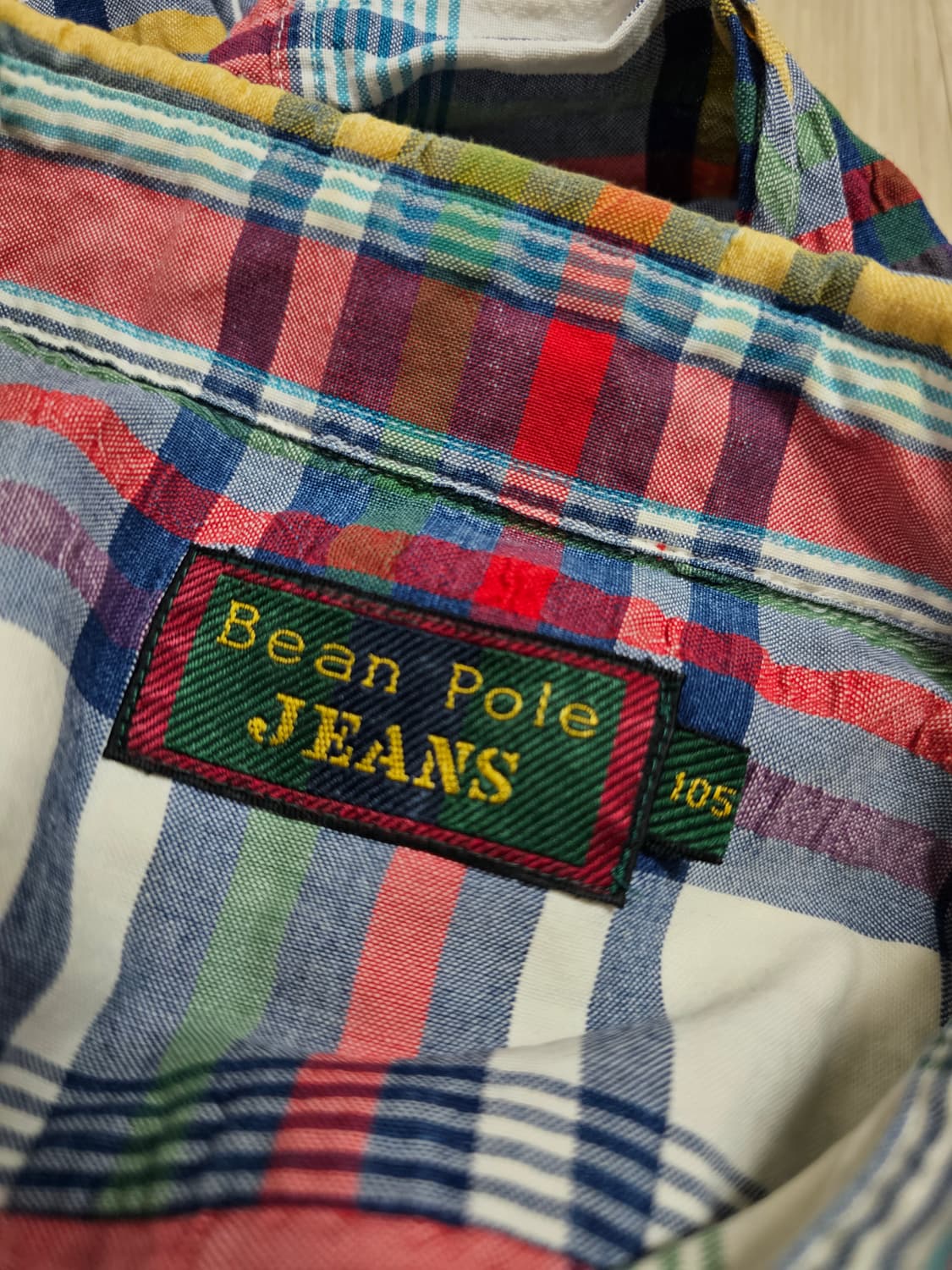 [105] 00s 빈폴 진스  멀티 컬러 체크 버튼다운 셔츠 상품이미지6