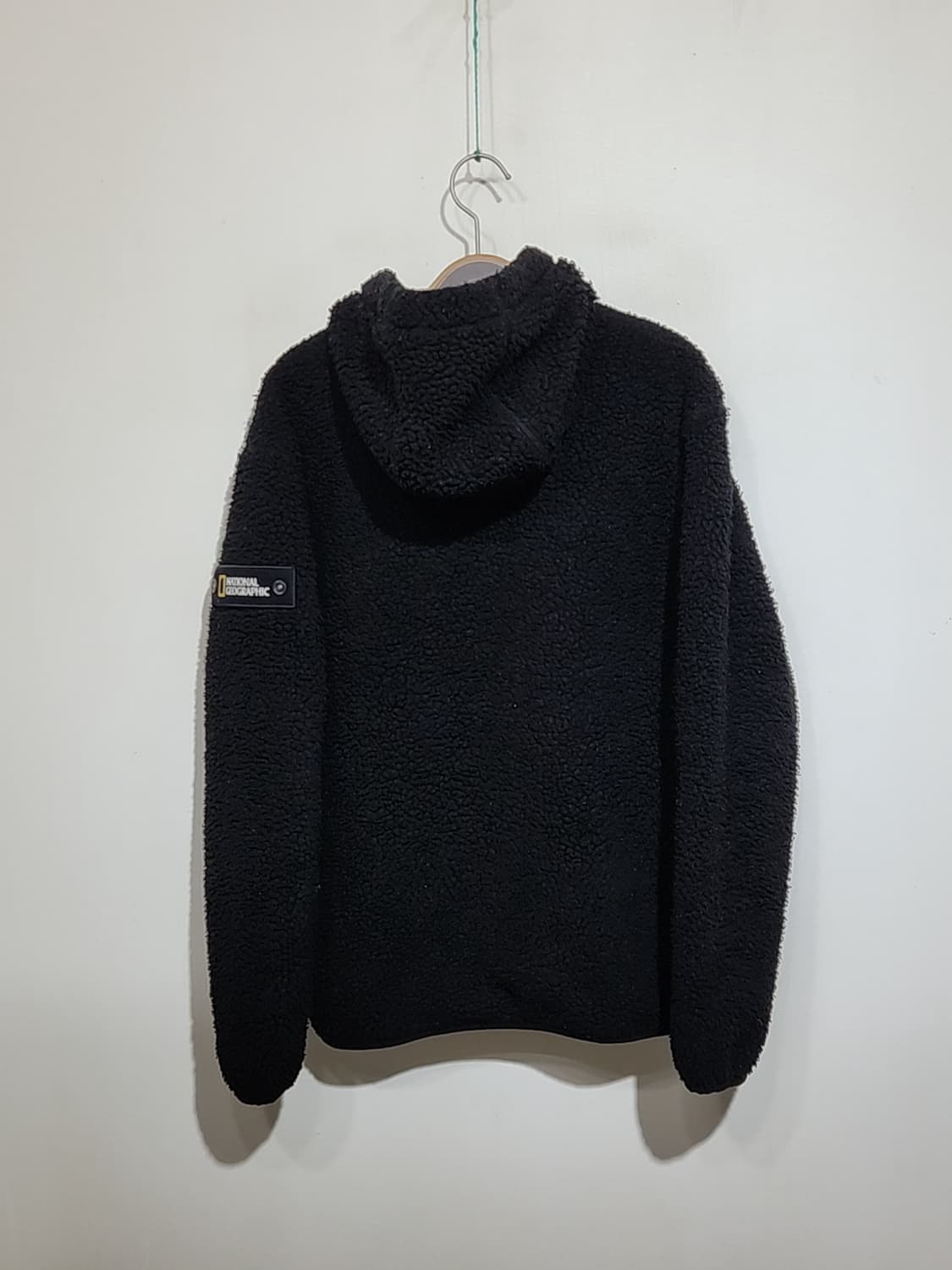 (M) 내셔널지오그래픽 플리스 점퍼 블랙 뽀글이 후리스 후드자켓  상품이미지7