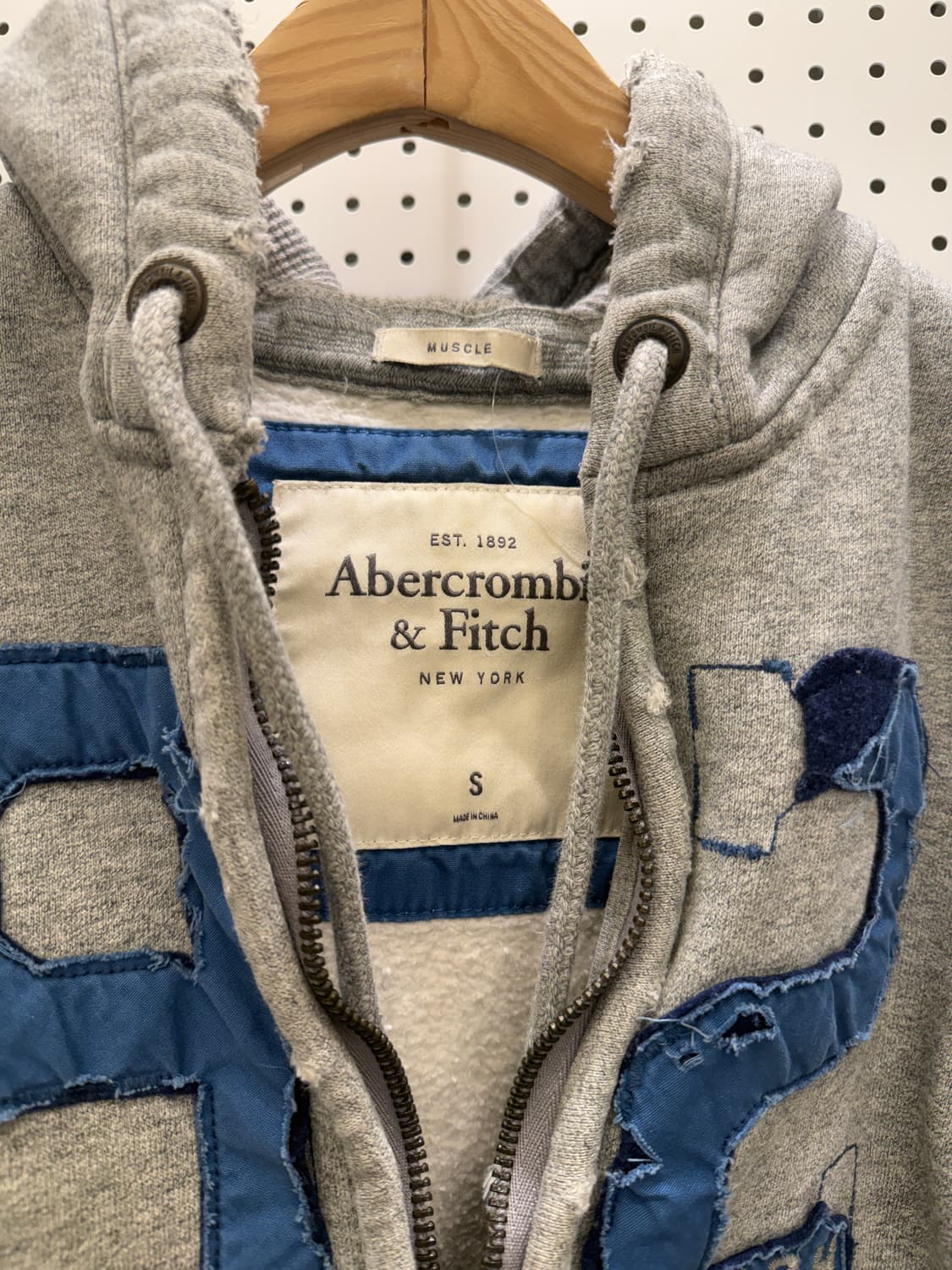 아베크롬비 92로고 데미지 후드집업 U275 상품이미지5