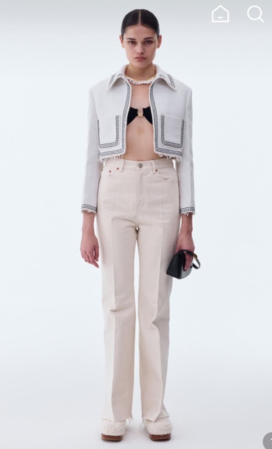 렉토 자켓 TARA EMBROIDERY TWEED CROP JACKET 상품이미지1