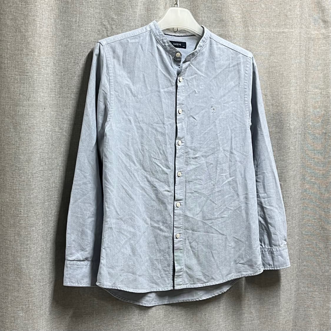 [L] 헤지스 남성 헨리넥 긴팔 셔츠 청남방 상품이미지2