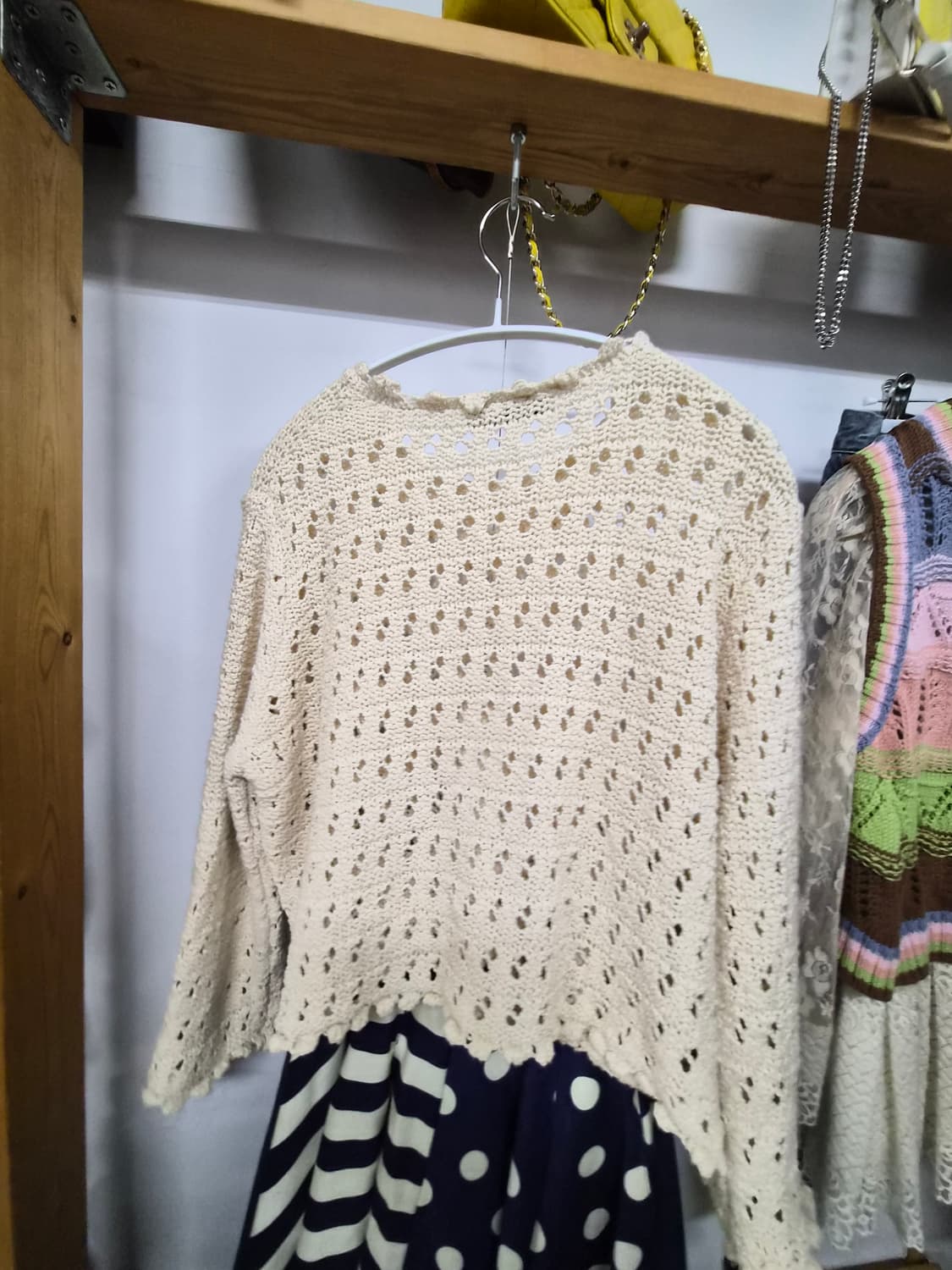 자라 크로쉐 니트. blank 도트 스트라이프 스커트 상품이미지5