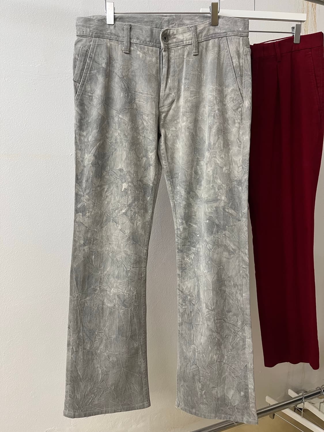 빈티지 타이다이 나염 워싱 그레이 부츠컷 데님팬츠 상품이미지2