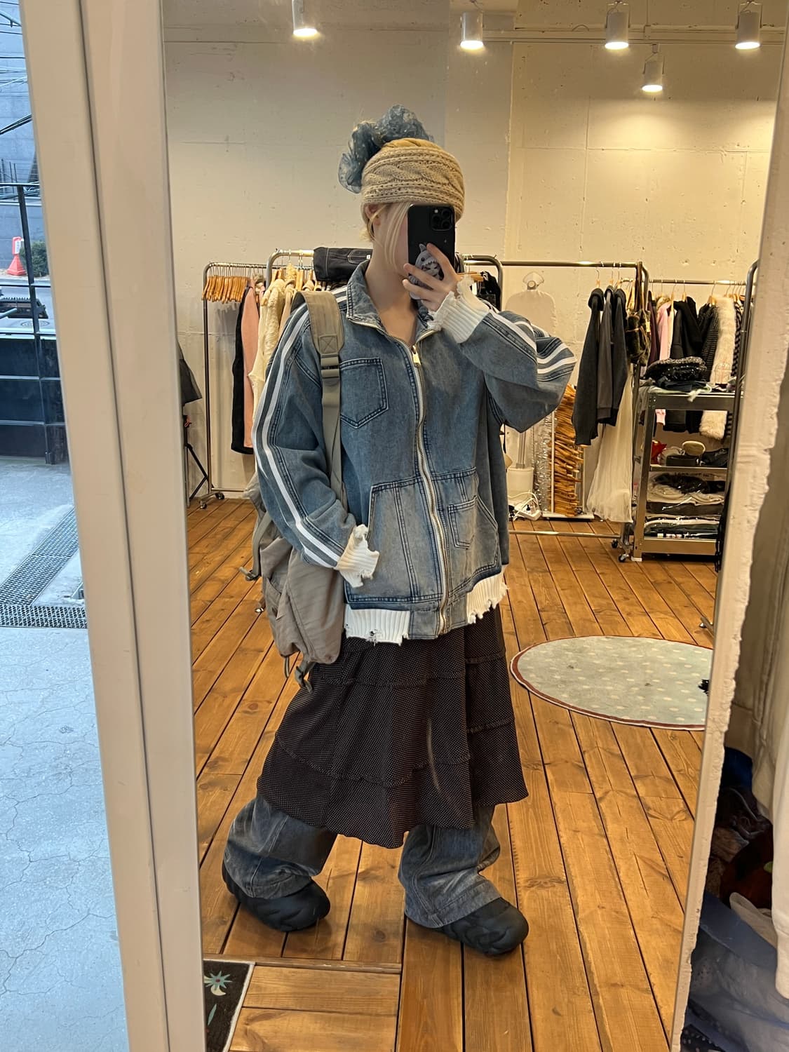 데님 화이트 라인 자켓 상품이미지2