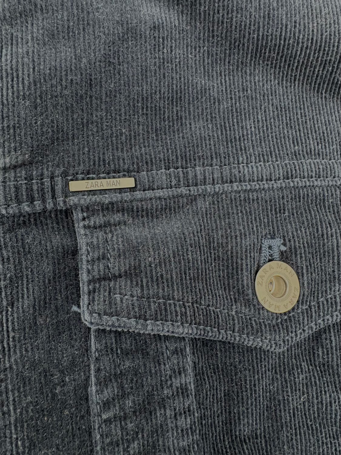 ZARA MAN Premium 코듀로이 트러커 자켓 – 다크 네이비 (E 상품이미지4