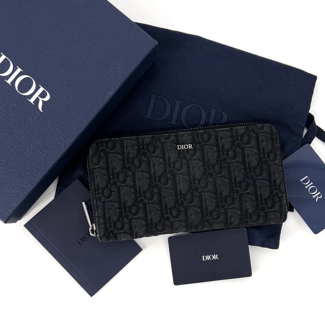 디올 오블리크 자카드 지퍼돌이 장지갑  상품이미지2