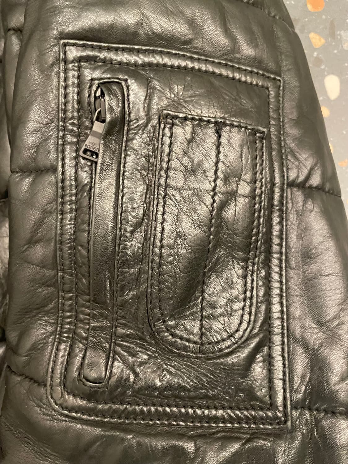 닐바렛 램스킨 레더 패딩 자켓 상품이미지4