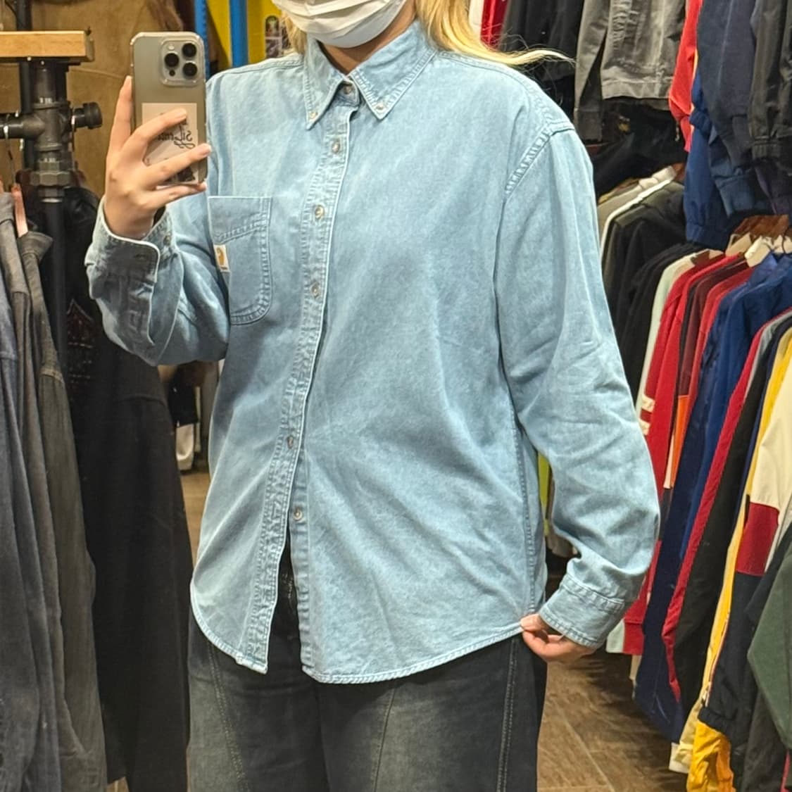 [HI] 칼하트 긴팔 데님셔츠 스카이 블루  상품이미지4