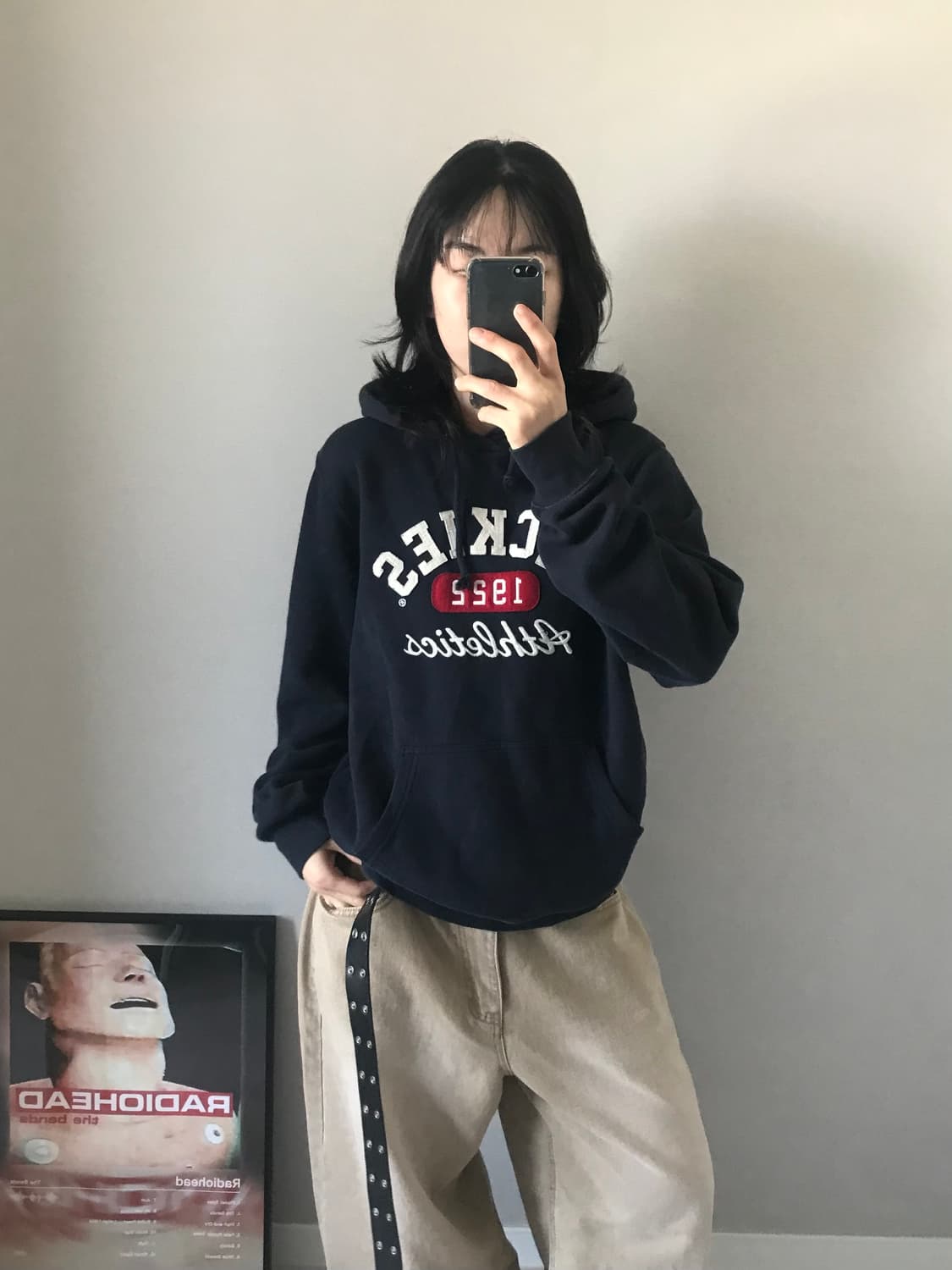 디키즈 중앙 자수 로고 네이비 후드티 상품이미지2