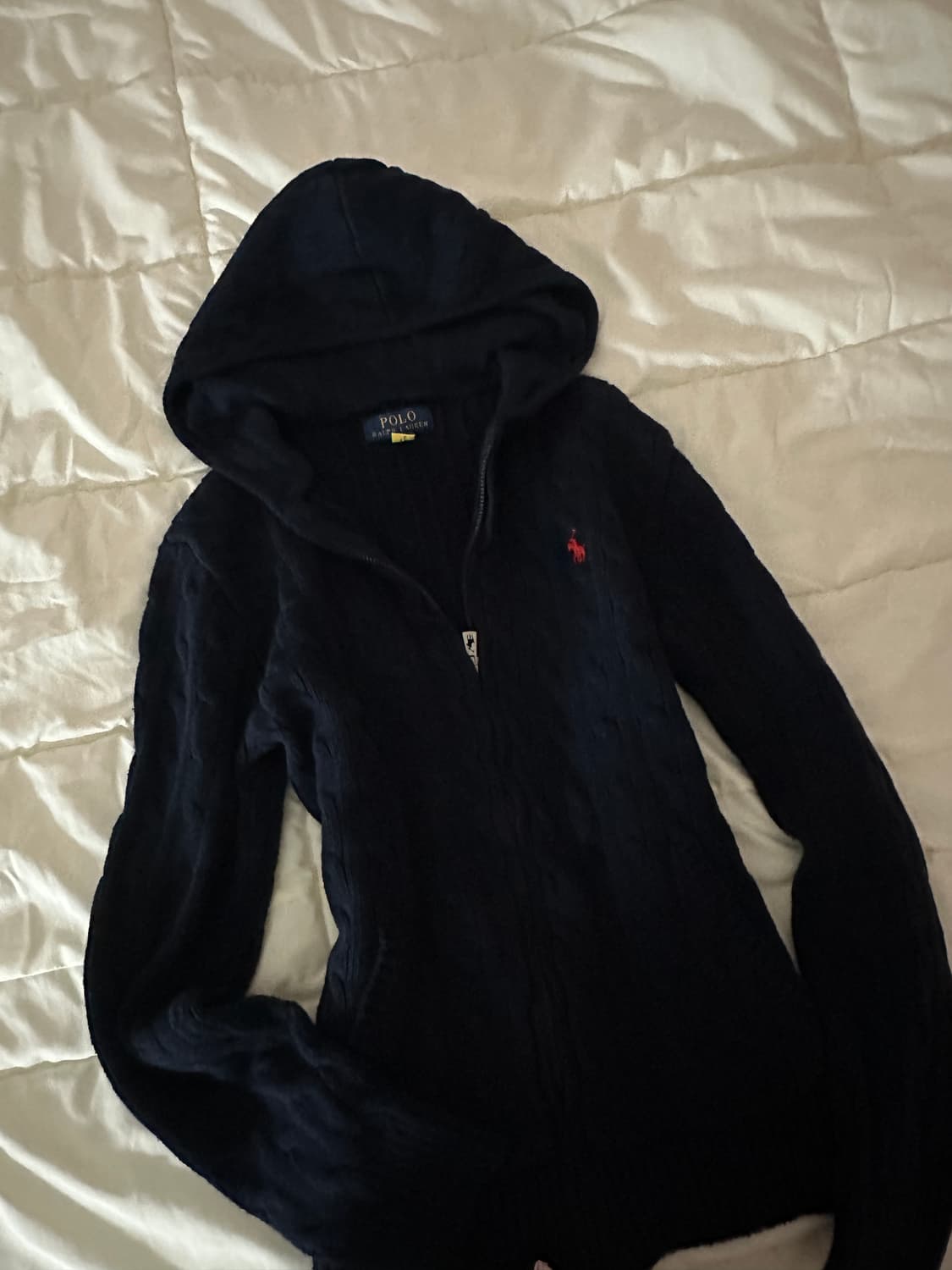 폴로 랄프로렌 니트 후드집업 네이비 상품이미지1