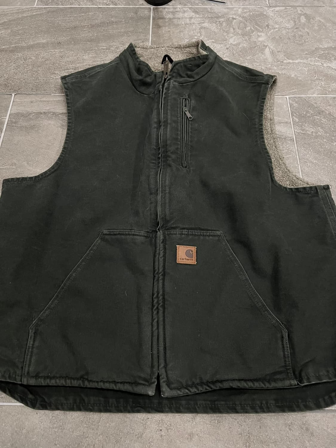 (XL)칼하트 셰르파 넥 조끼베스트 V33 MOS 모스그린 상품이미지6