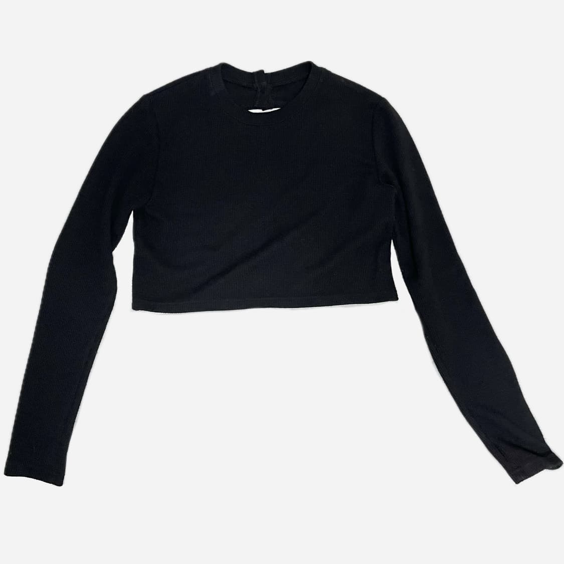 블랙 백 홀 크롭 워머 니트 상품이미지1