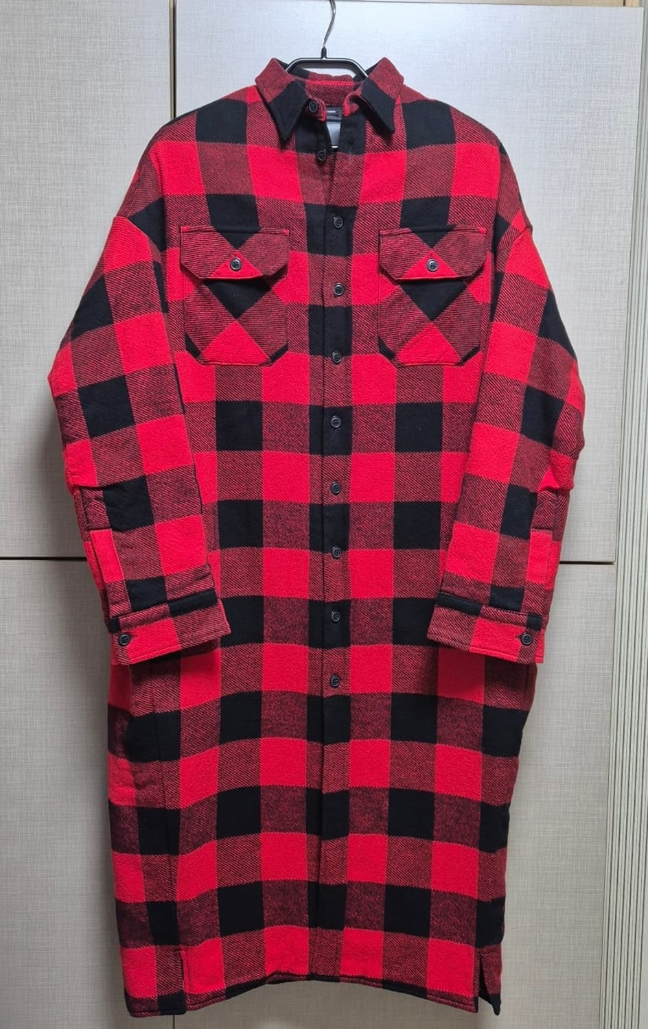 R13 체크 퀼팅코트  상품이미지1