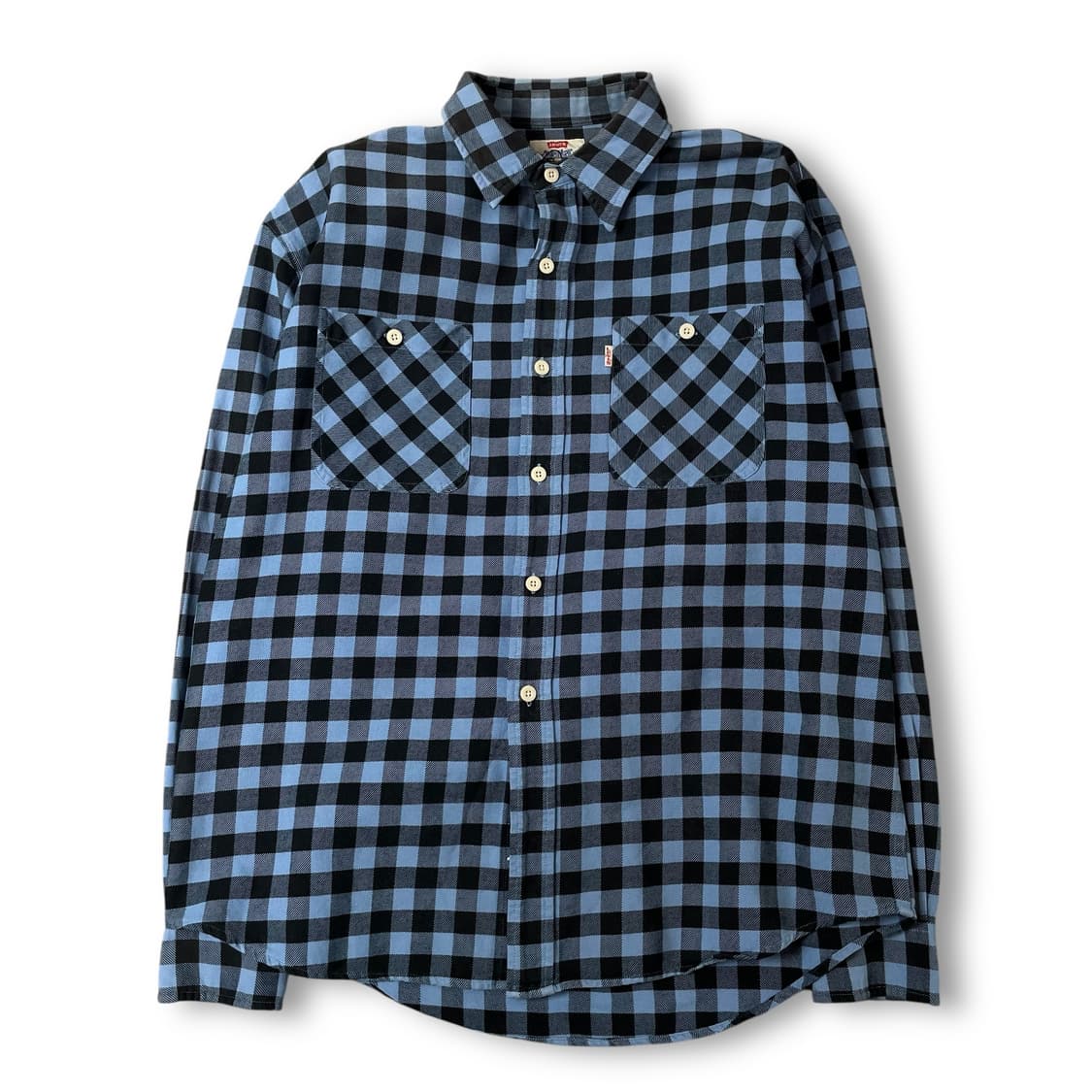 리바이스 블루 블랙 체크 투포켓 긴팔 셔츠 100 상품이미지1