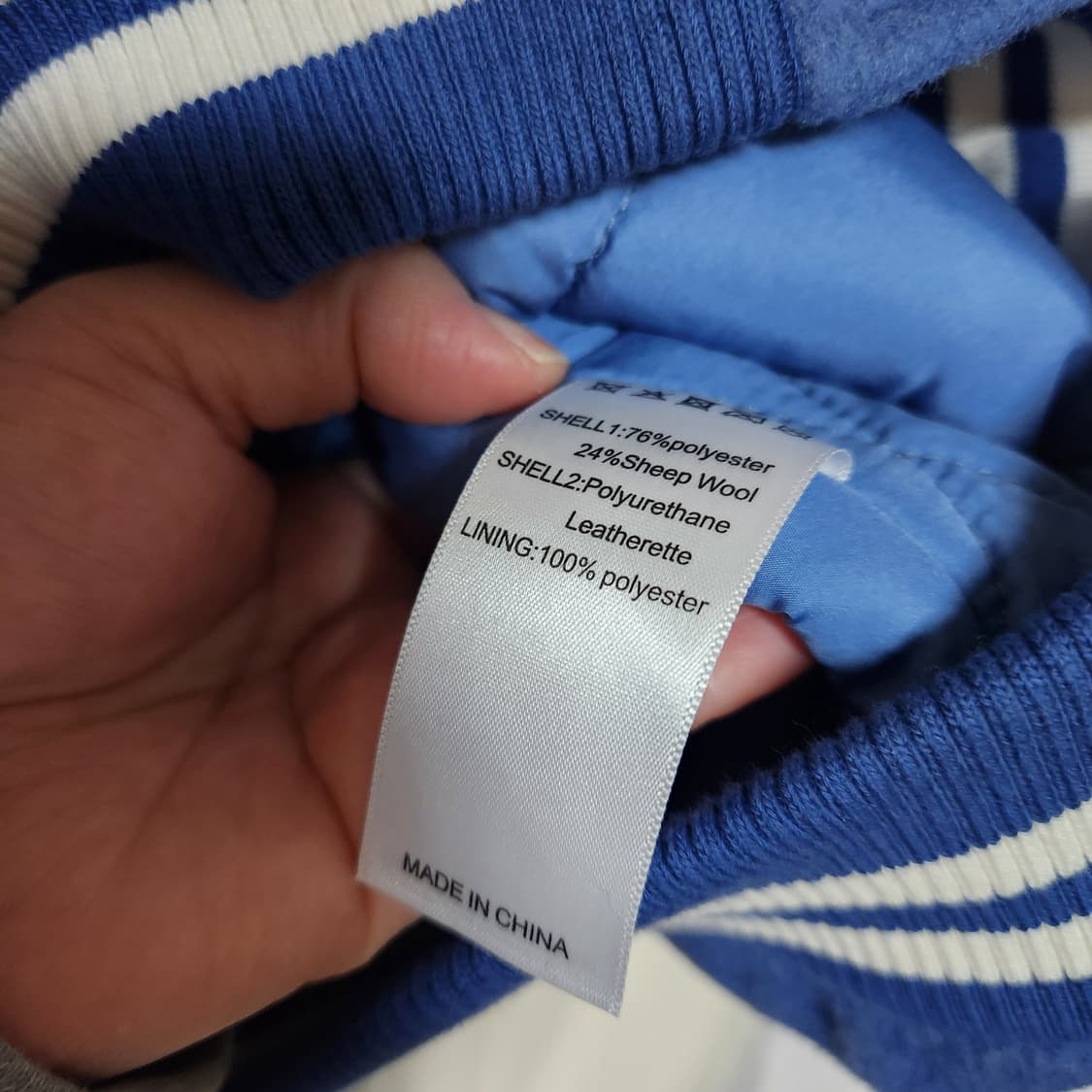 택새옷 반디더핑크 X SM 바시티 자켓 블루 L 상품이미지5