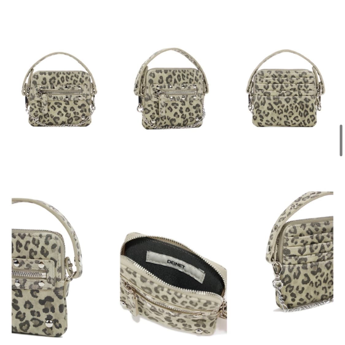 다이닛 스터드 크로스 체인 월렛 레오파드 상품이미지2