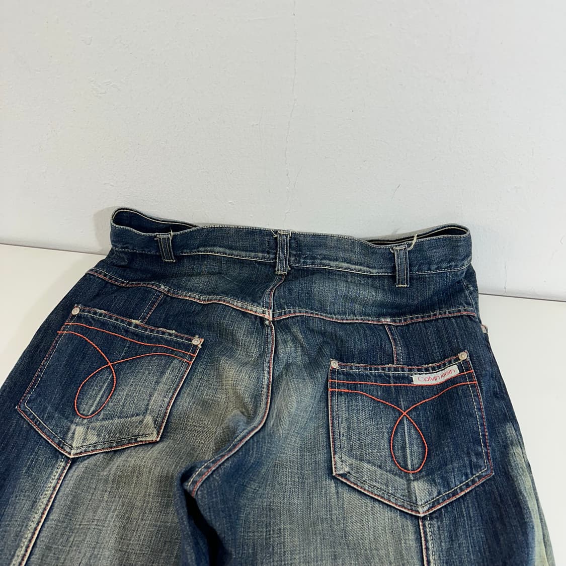 34 캘빈클라인 CK 진청 커브드 데님팬츠 상품이미지7