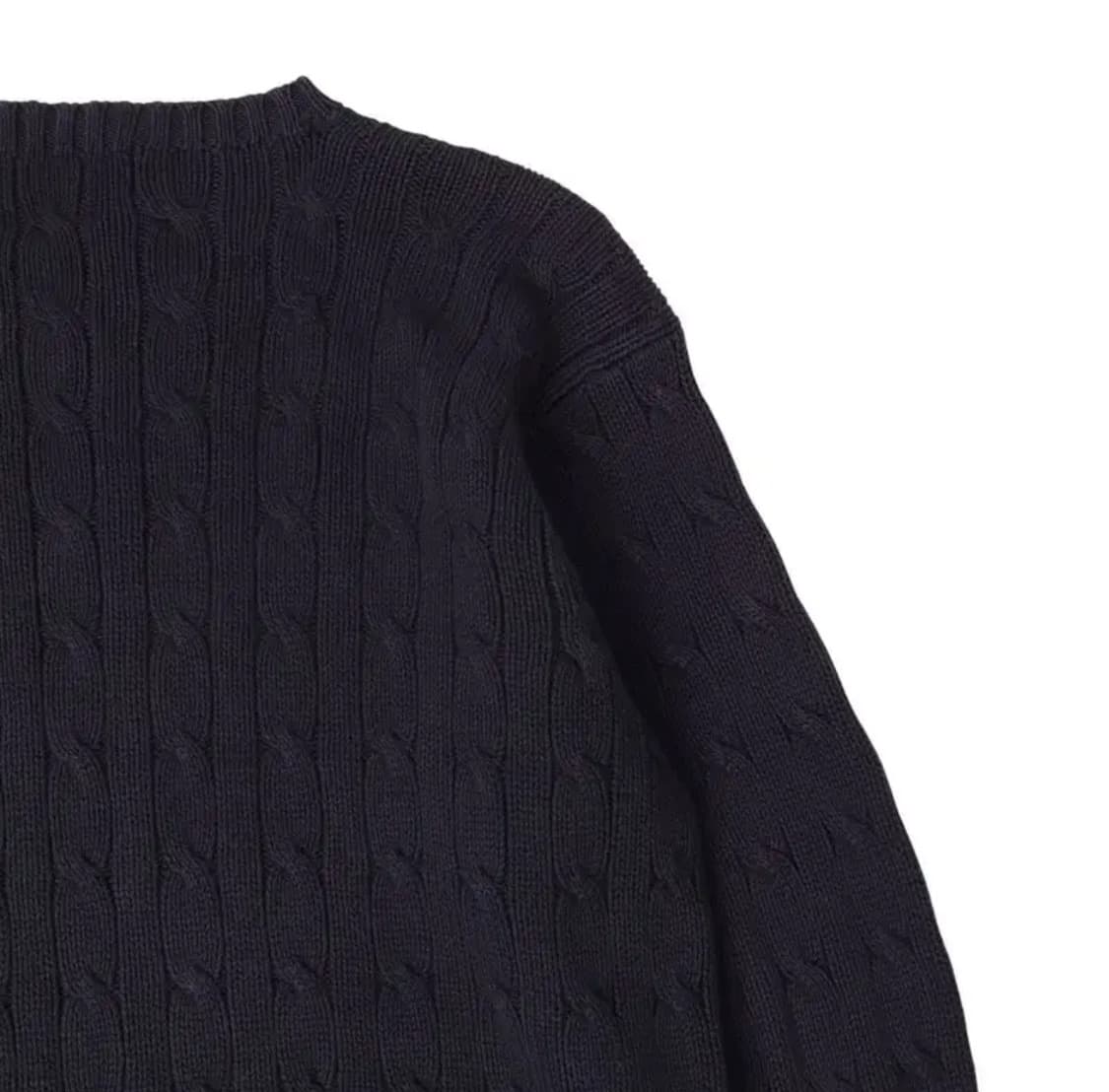 폴로 케이블 니트 블랙 L 상품이미지4