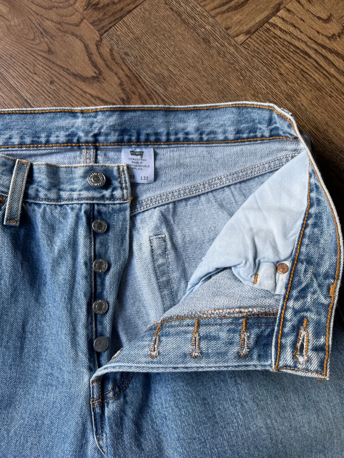 [33]00's 리바이스 USA 501 스트레이트핏 데님 팬츠 상품이미지3